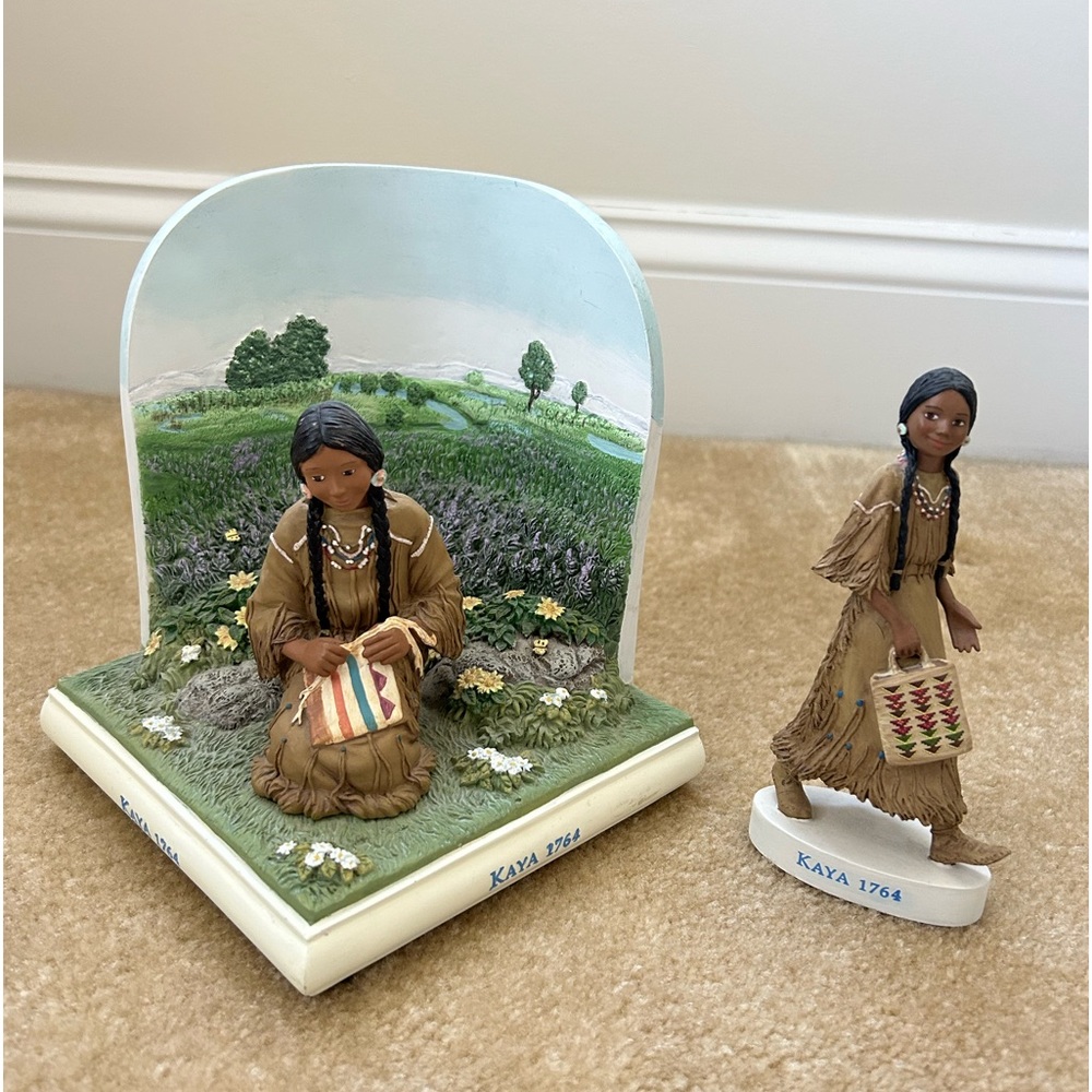 American Girl Doll Kaya figurine and bookend